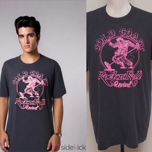 Gold Coast Rock n' Roll Revival Rare 90s Vintage Elvis Pink Single Stitch Tee L